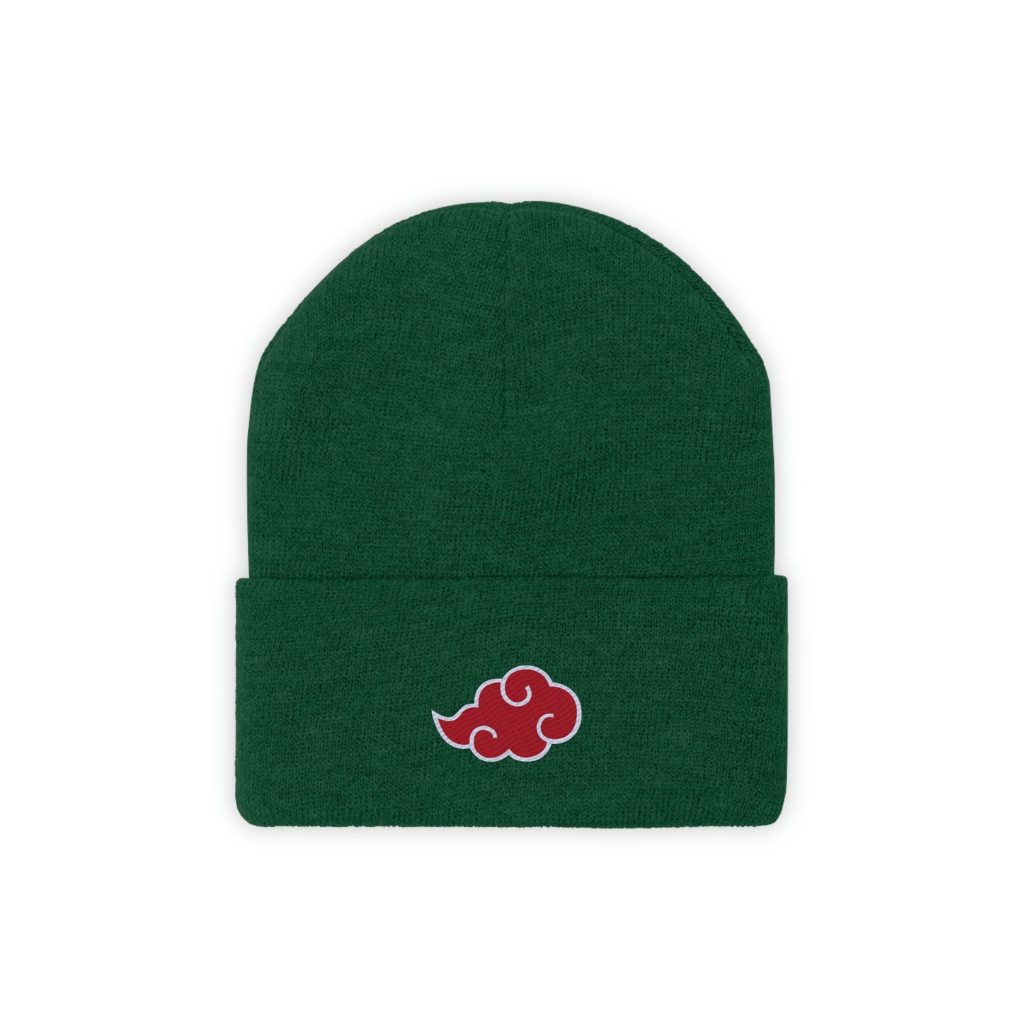 Anime Cloud Embroidered Beanie red white