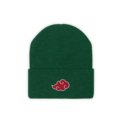 Anime Cloud Embroidered Beanie red white