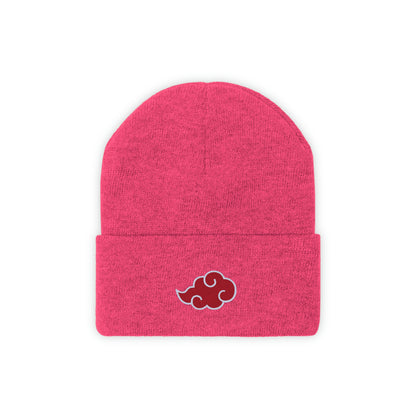 Anime Cloud Embroidered Beanie red white