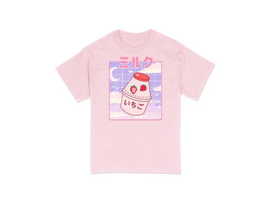 Kawaii Japanese milk t-shirt 90s Aesthetic t-shirt Kawaii Anime Strawberry Milk shake shirt T-shirt Japan lovers Cute gift anime fan