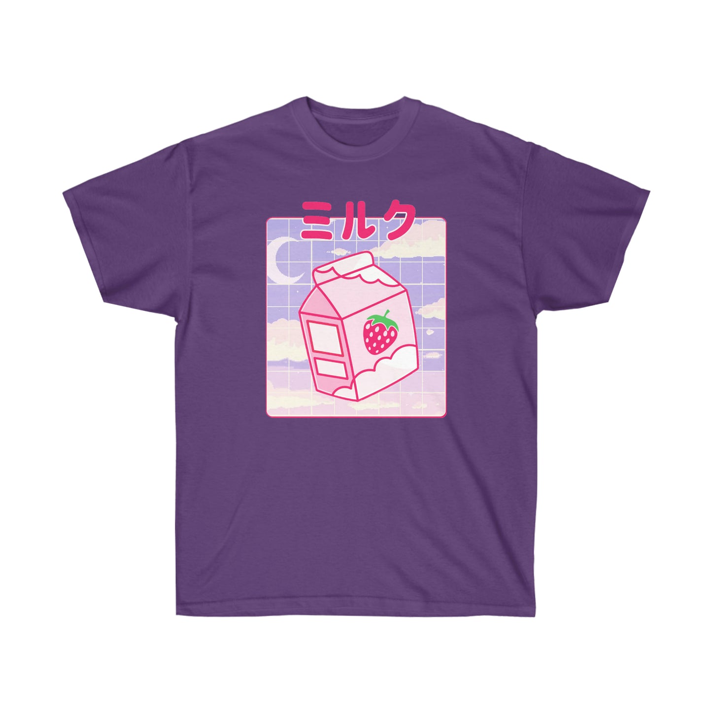 Pink Kawaii milk t-shirt Japanese 90s Aesthetic t-shirt Kawaii Anime Strawberry Milk Shake shirt T-shirt for Japan lovers Cute gift anime fan