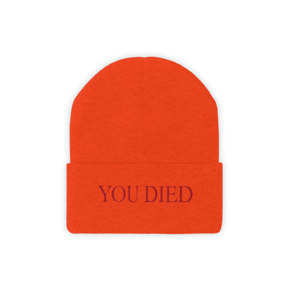 You died Embroidered Beanie Embroiderry