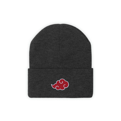 Anime Cloud Embroidered Beanie red white
