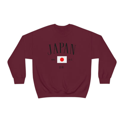 Japan Sweatshirt Tokyo Japanese Flag Soft Comfortable Crewneck Pullover Unisex 90s College style