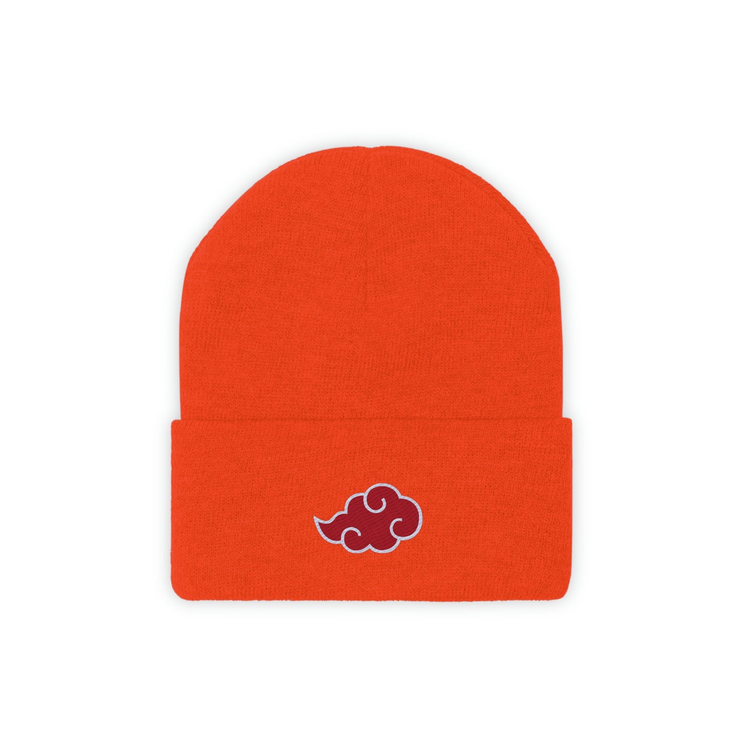 Anime Cloud Embroidered Beanie red white
