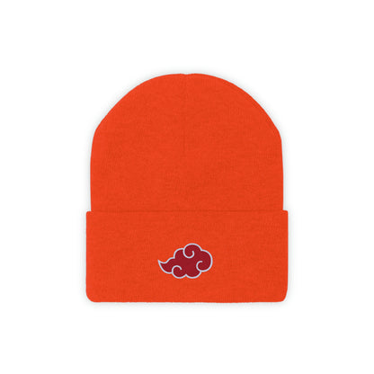 Anime Cloud Embroidered Beanie red white