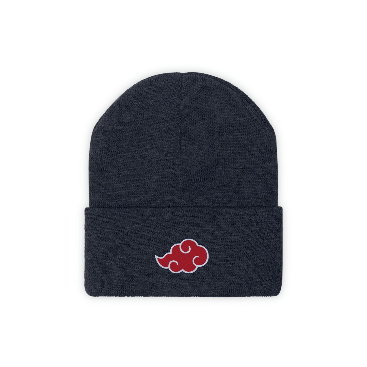 Anime Cloud Embroidered Beanie red white
