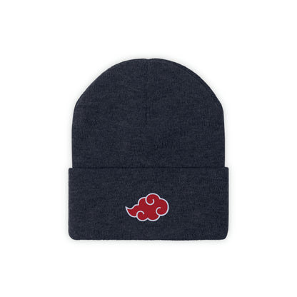 Anime Cloud Embroidered Beanie red white