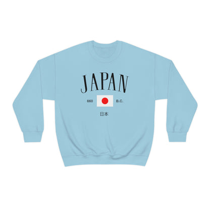 Japan Sweatshirt Tokyo Japanese Flag Soft Comfortable Crewneck Pullover Unisex 90s College style