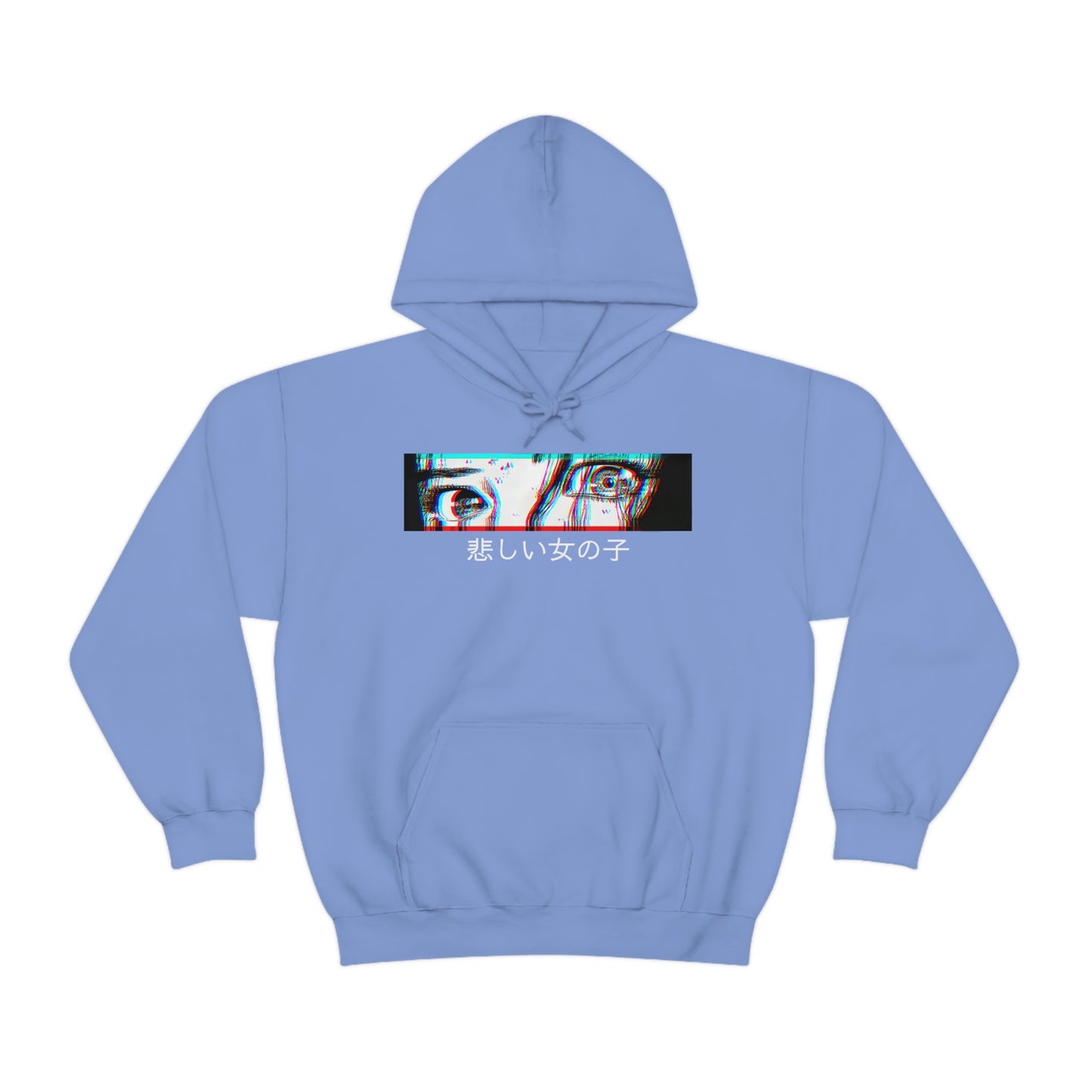 Sad anime girl eyes Hoodie retro Japanese Aesthetic Hoodie manga Unisex Hoodie
