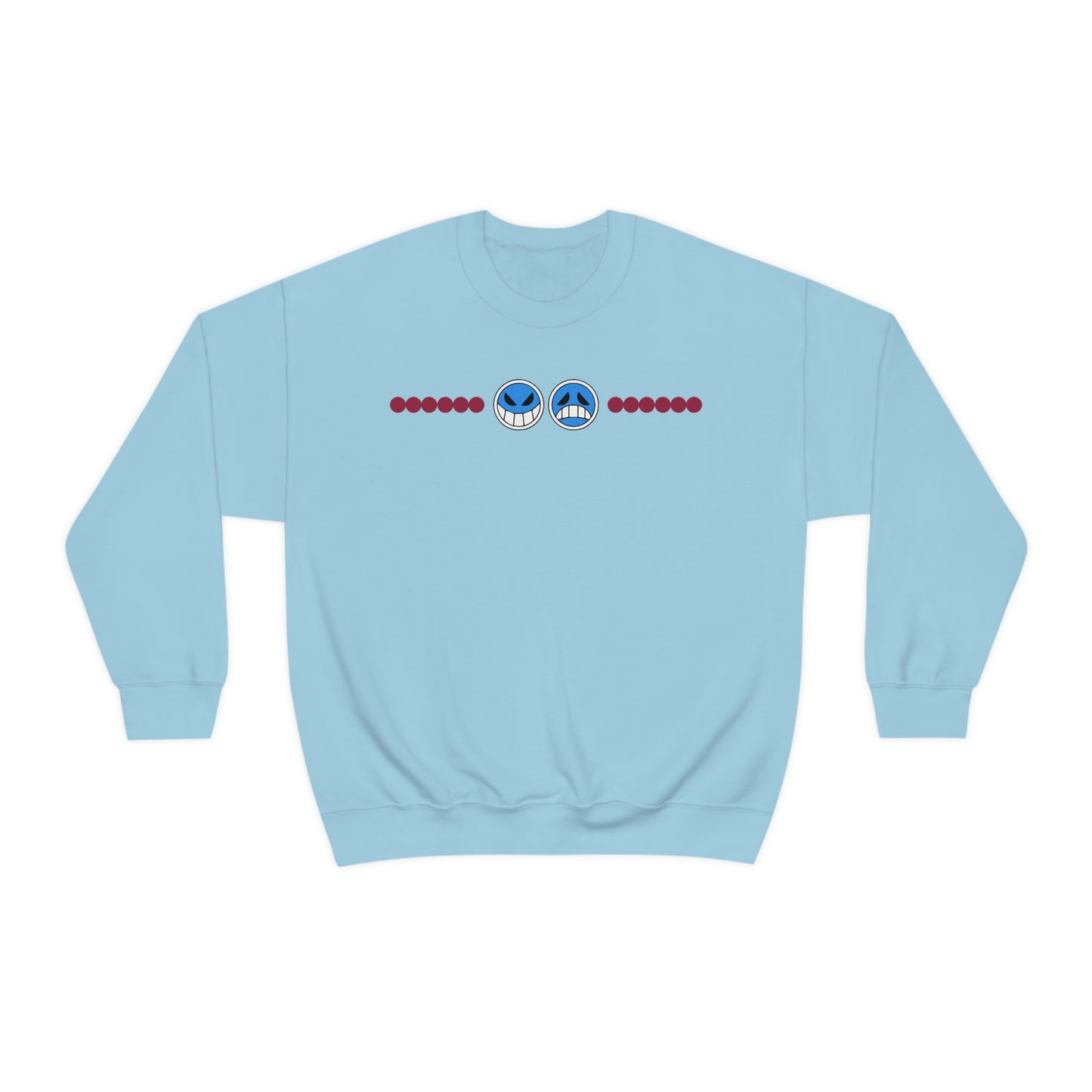 Aces hat sweatshirt Smiley face Sad face Anime crew neck necklace