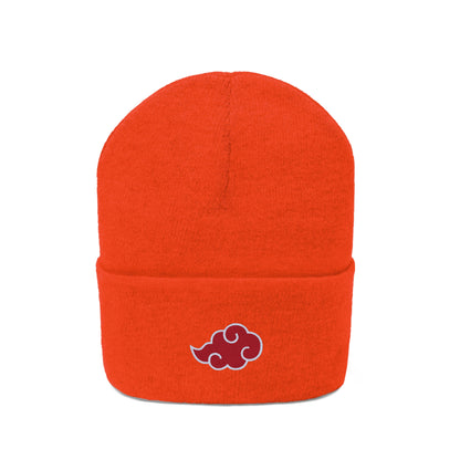 Anime Cloud Embroidered Beanie red white
