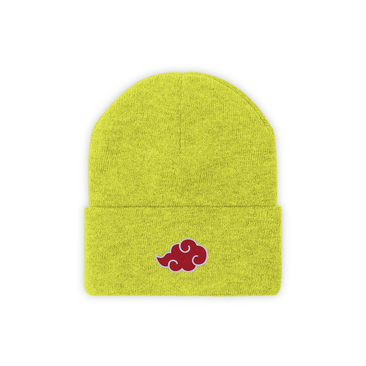 Anime Cloud Embroidered Beanie red white