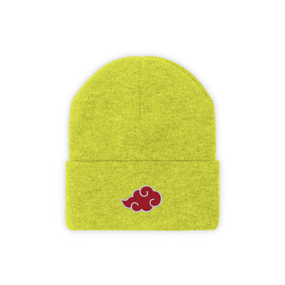 Anime Cloud Embroidered Beanie red white