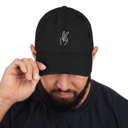 Embroidery Peace Hand Anime Kpop Korean Love Distressed Dad Hat