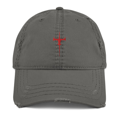 Anime Space Ship Embroidered Distressed Dad Hat