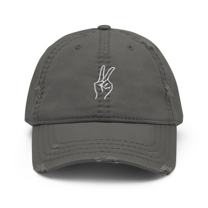 Embroidery Peace Hand Anime Kpop Korean Love Distressed Dad Hat