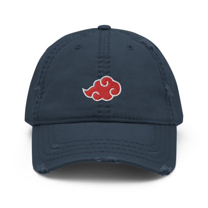 Anime Cloud Embroidered Distressed Dad Hat