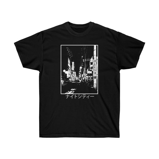 Endless Nights Edgy shirt Japanese Aesthetic Tshirt, Japan Streetwear, Tumblr Clothing, Grunge Clothes, Kanji Night Street Art , Anime Gift