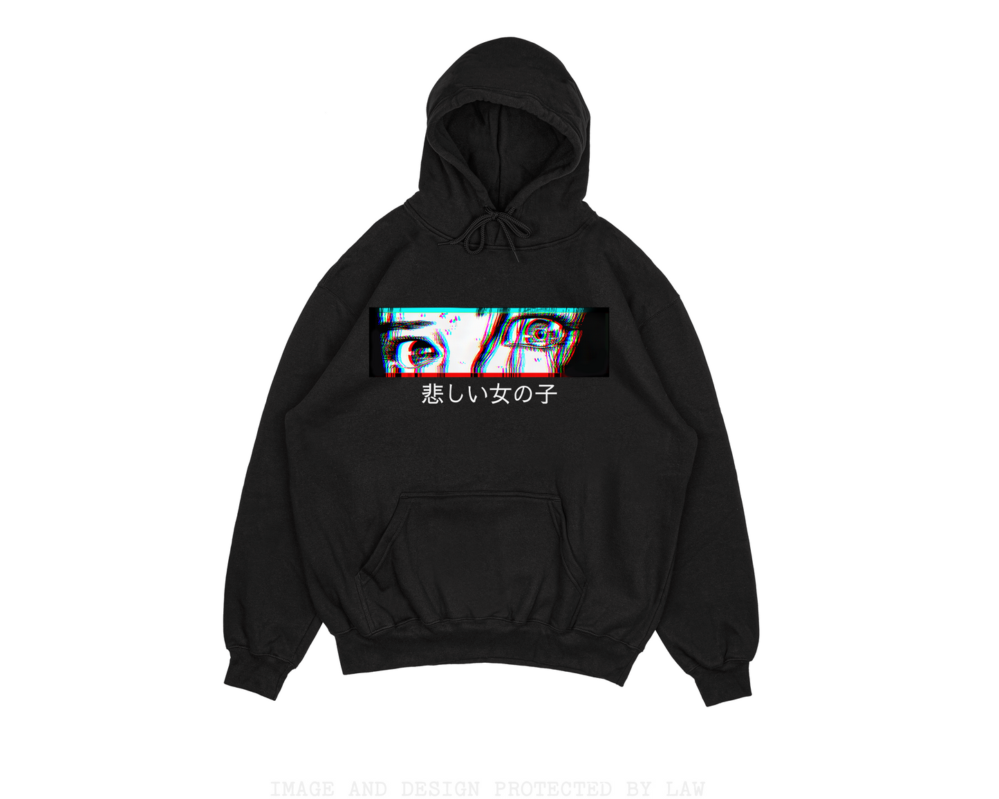 Sad anime girl eyes Hoodie retro Japanese Aesthetic Hoodie manga Unisex Hoodie