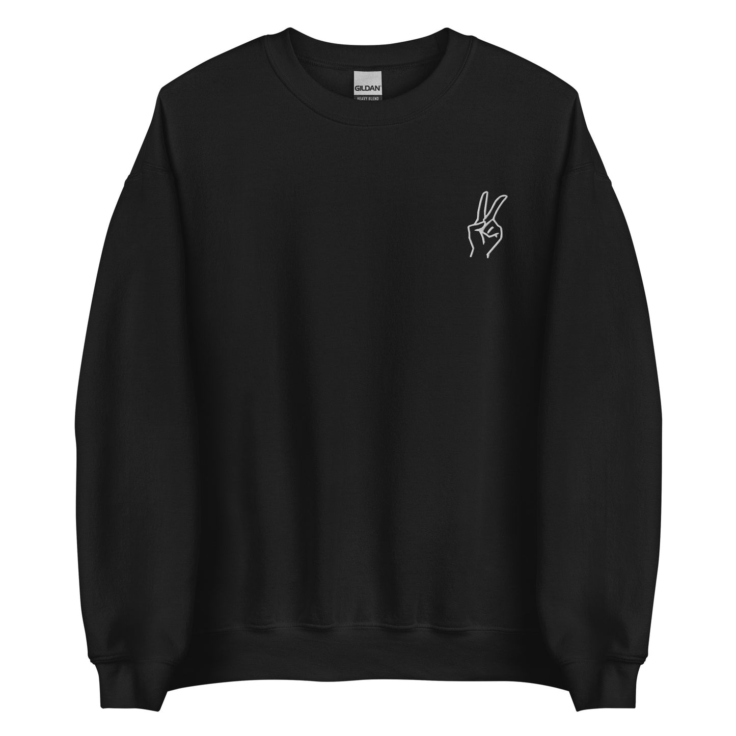 Embroidery Peace Hand Sweatshirt Anime Hooded Kpop Korean Love crew neck