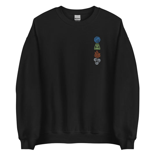 Fire Earth Air Waters Sweatshirt Embroidered sweater