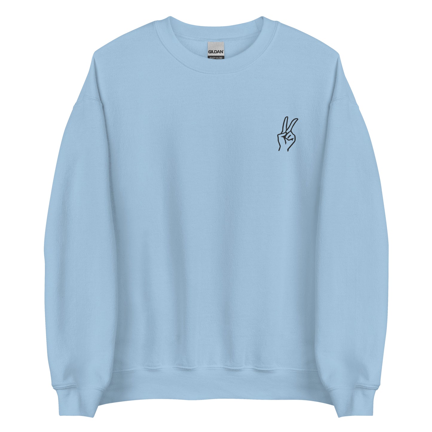 Embroidery Peace Sweatshirt Hand Anime Hooded Kpop Korean Love crew neck embroidered