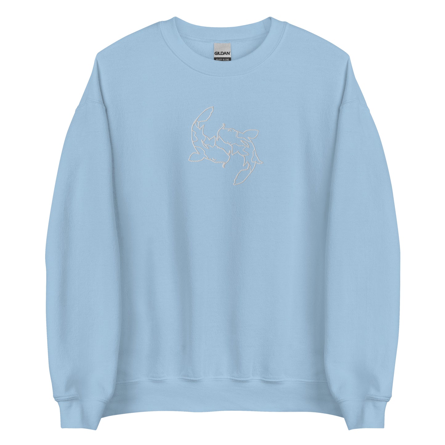 Minimal Koi fishes Sweatshirt yin yang embroidered Embroiderry Moon Carp Spirit Unisex