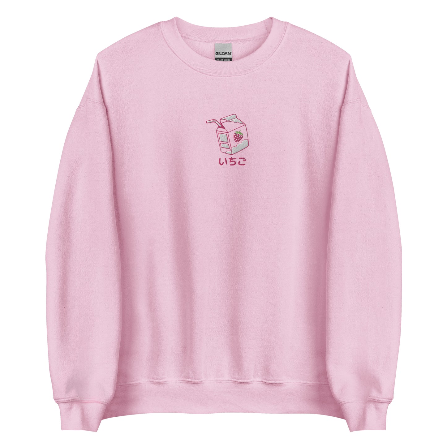 Strawberry Milk Embroidered Sweatshirt kawaii crewneck harajuku yume twitch stream