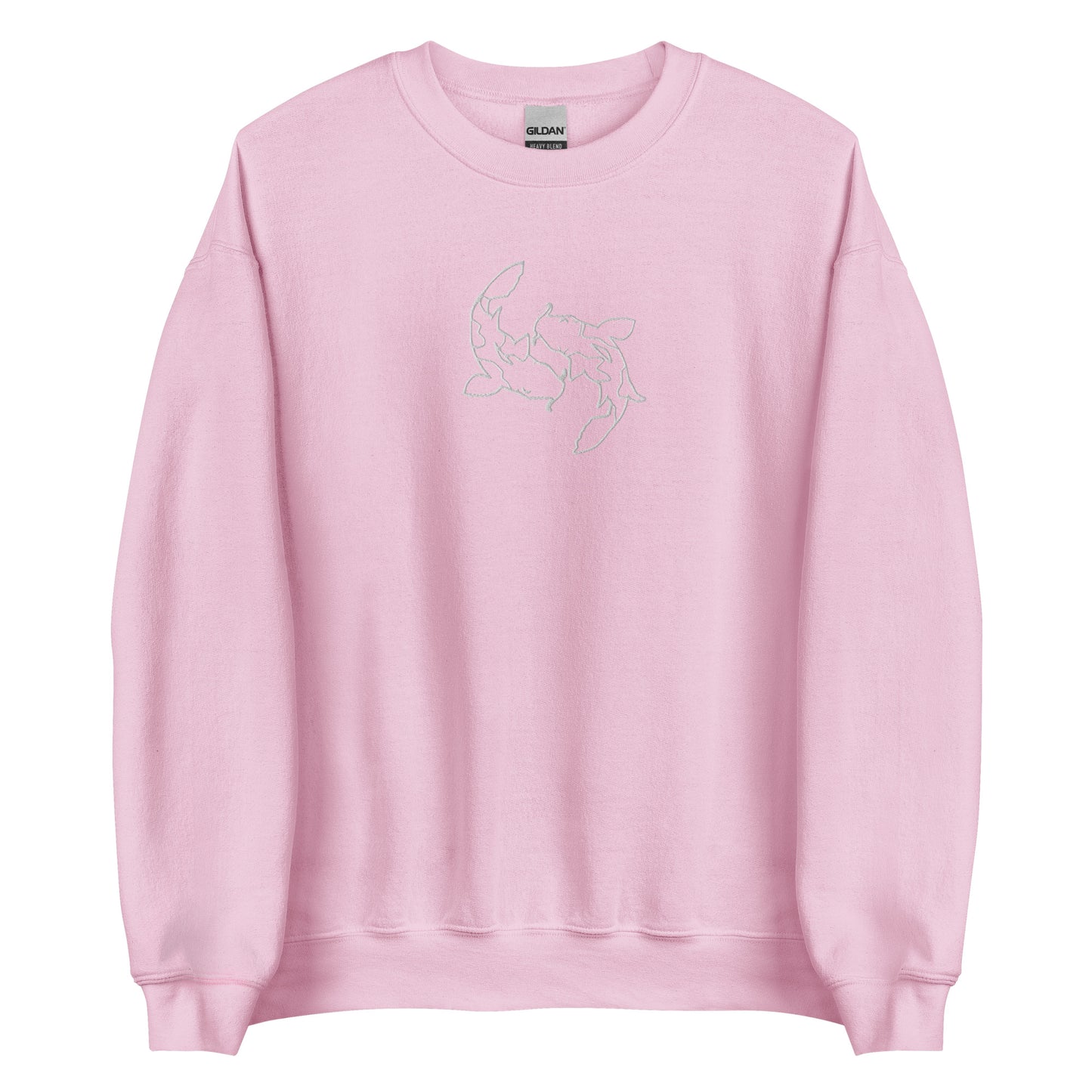 Minimal Koi fishes Sweatshirt yin yang embroidered Embroiderry Moon Carp Spirit Unisex