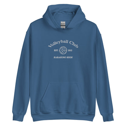 Karasunos Volleyball Club Hoodie College Sports Embroidered Subtle Anime Merch