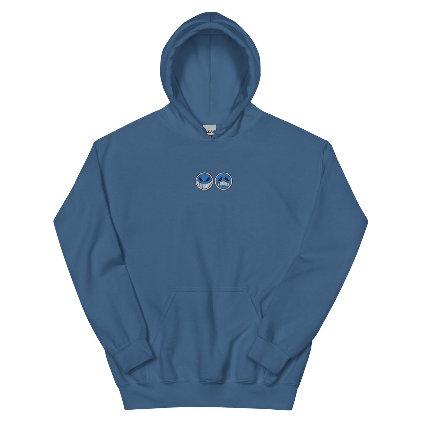 Aces hat embroidered Hoodie Smiley face Sad face Anime crew neck sweatshirt