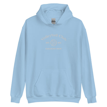 Karasunos Volleyball Club Hoodie College Sports Embroidered Subtle Anime Merch