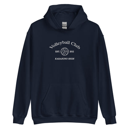 Karasunos Volleyball Club Hoodie College Sports Embroidered Subtle Anime Merch